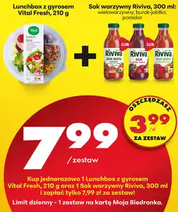 Biedronka Lunchbox z gyrosom Vital Fresh, 210 g, sok warzywny Riviva 300ml (zestaw) oferta