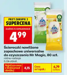 Biedronka Ściereczki nawilżane zapachowe uniwersalne do czyszczenia Mr Magic, 80 szt oferta