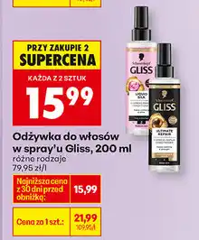 Biedronka Odżywka do włosów w spray'u Gliss oferta