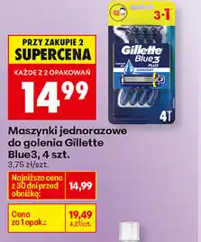 Biedronka Maszynki jednorazowe do golenia Gillette Blue3, 4 szt oferta