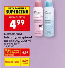 Biedronka Dezodorant lub antyperspirant Be Beauty oferta