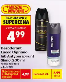Biedronka Dezodorant Luca Cipriano lub Antyperspirant Skino oferta
