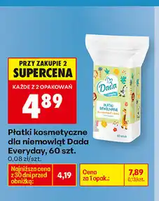 Biedronka Płatki kosmetyczne dla niemowląt Dada Everyday, 60 szt oferta