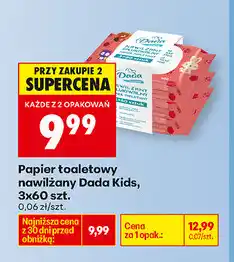 Biedronka Papier toaletowy nawilżany Dada Kids, 3x60 szt oferta