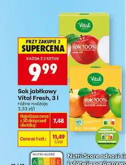 Biedronka Sok jabłkowy Vital Fresh oferta