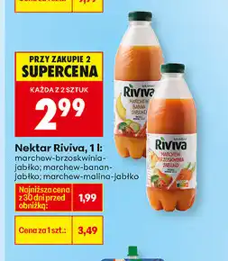 Biedronka Nektar Riviva, 1 l (jabłko, marchew-banan-jabłko, marchew-malina-jabłko) oferta