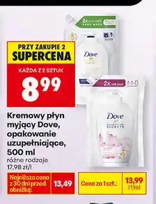 Biedronka Kremowy płyn myjący Dove, opakowanie uzupełniające oferta
