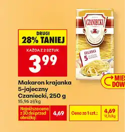 Biedronka Makaron krajanka 5-jajeczny Czaniecki oferta