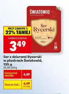 Biedronka Ser z dziurami Rycerski w plastrach Światowid oferta