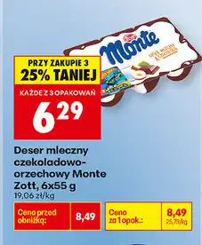 Biedronka Deser mleczny czekoladowo-orzechowy Monte Toblerone oferta