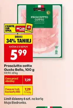 Biedronka Prosciutto cotto Gusto Bello oferta