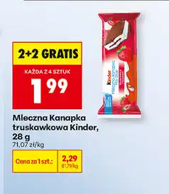 Biedronka Mleczna Kanapka truskawkowa Kinder oferta