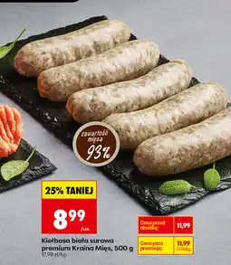 Biedronka Kiełbasa biała surowa premium Kraina Mięs oferta