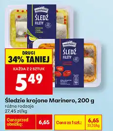 Biedronka Śledzie krojone Marinero oferta