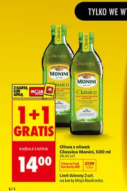 Biedronka Oliwa z oliwek Classico Monini oferta