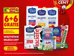 Biedronka Wszystkie mleka UHT (różne marki: Mleczna Dolina, Łaciate, Łowicz, Mlekovita itp.) oferta