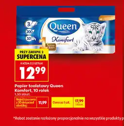 Biedronka Queen Komfort papier toaletowy 10 rolek oferta