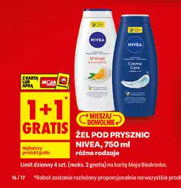 Biedronka Żel pod prysznic Nivea, 750 ml, różne rodzaje oferta