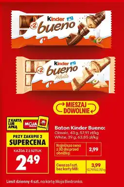 Biedronka Baton Kinder Bueno White oferta