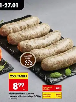 Biedronka Kiełbasa biała surowa premium oferta
