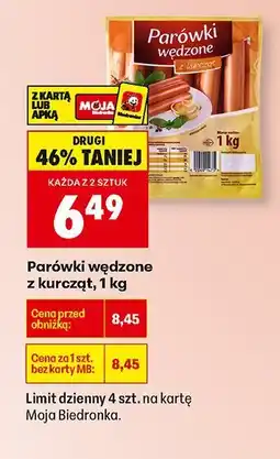 Biedronka Parówki wędzone z kurcząt Moja Biedronka oferta