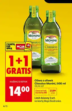 Biedronka Oliwa z oliwek Monini oferta