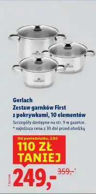 Lidl Gerlach Zestaw garnków First z pokrywkami, 10 elementów oferta