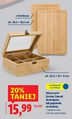 Lidl Silvercrest Zestaw 2 desek do krojenia lub pojemnik na herbatę oferta
