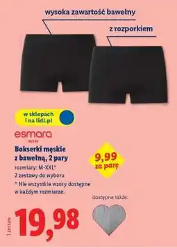 Lidl Bokserki męskie z bawełną, 2 pary oferta