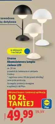 Lidl Livarno Akumulatorowa lampka stołowa LED oferta