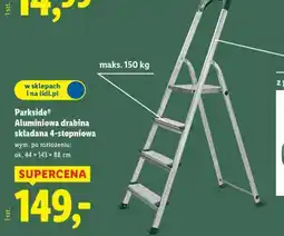 Lidl Parkside Aluminiowa drabina składana 4-stopniowa oferta