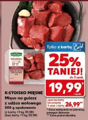 Kaufland Mięso na gulasz z udźca wołowego 500 g opakowanie oferta