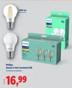 Lidl Philips Zestaw 3 lub 4 żarówek LED oferta
