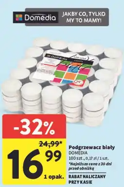 Intermarche Podgrzewacz biały DOMEDIA 100 szt oferta