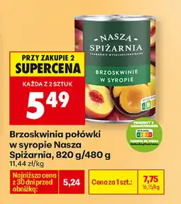 Biedronka Brzoskwinie w syropie Nasza Spiżarnia oferta