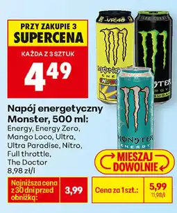 Biedronka Napój energetyczny Monster oferta