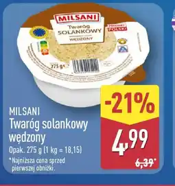 ALDI Milsani Twaróg solankowy wędzony oferta