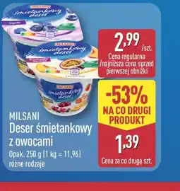 ALDI MILSANI Deser śmietankowy z owocami oferta