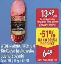 ALDI WEDLINIARNIA PREMIUM Kiełbasa krakowska sucha z szynki oferta