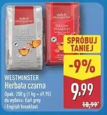 ALDI WESTMINSTER Herbata czarna (Earl Grey/English breakfast, 200g) oferta