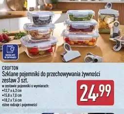 ALDI CROFTON Szklane pojemniki do przechowywania żywności zestaw 3 szt oferta