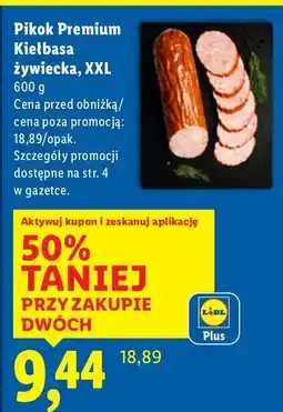 Lidl Kiełbasa żywiecka, XXL oferta
