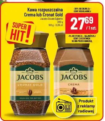 Kawa rozpuszczalna Jacobs Cronat Gold lub Crema