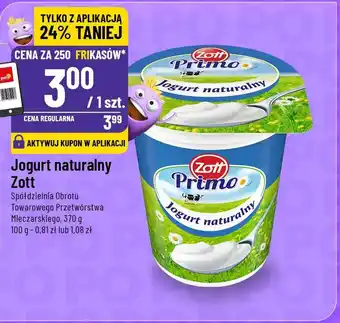 Jogurt naturalny Zott Spółdzielnia Obrotu Towarowego Przetwórstwa Mleczarskiego