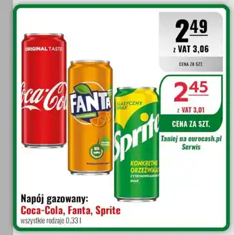 Napój gazowany: Coca-Cola, Fanta, Sprite
