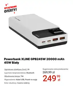 Media Expert Powerbank XLINE GPB245W 20000 mAh 45W Biały oferta