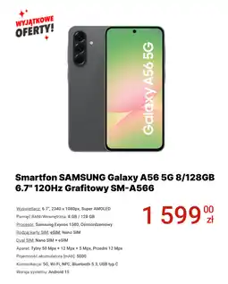 Media Expert Smartfon SAMSUNG Galaxy A56 5G 8/128GB 6.7 120Hz Grafitowy SM-A566 oferta