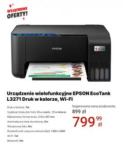 Media Expert Urządzenie wielofunkcyjne EPSON EcoTank L3271 Druk w kolorze, Wi-Fi oferta