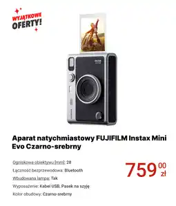 Media Expert Aparat natychmiastowy FUJIFILM Instax Mini Evo Czarno-srebrny oferta
