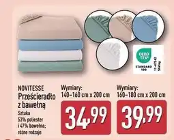 ALDI NOVITESSE Prześcieradło z bawełną (160-180 x 200 cm) oferta